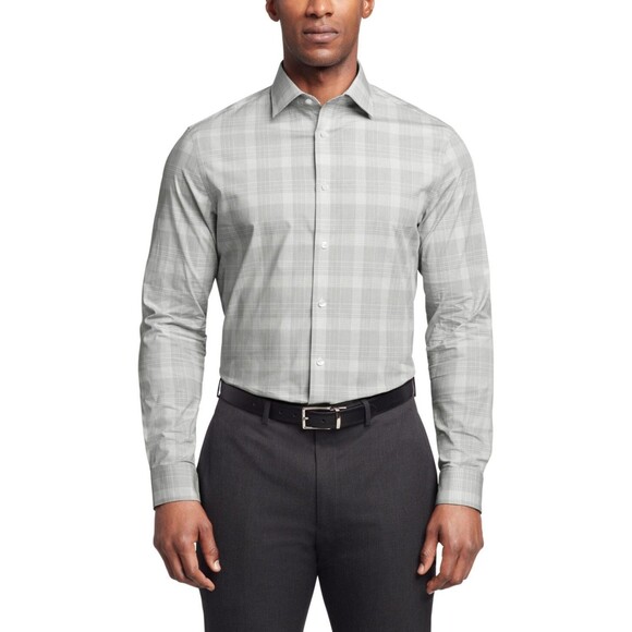 Calvin Klein Other - Calvin Klein Men's Steel Regular Fit Stretch Dress Shirt, Olive Multi 16.5 34/35